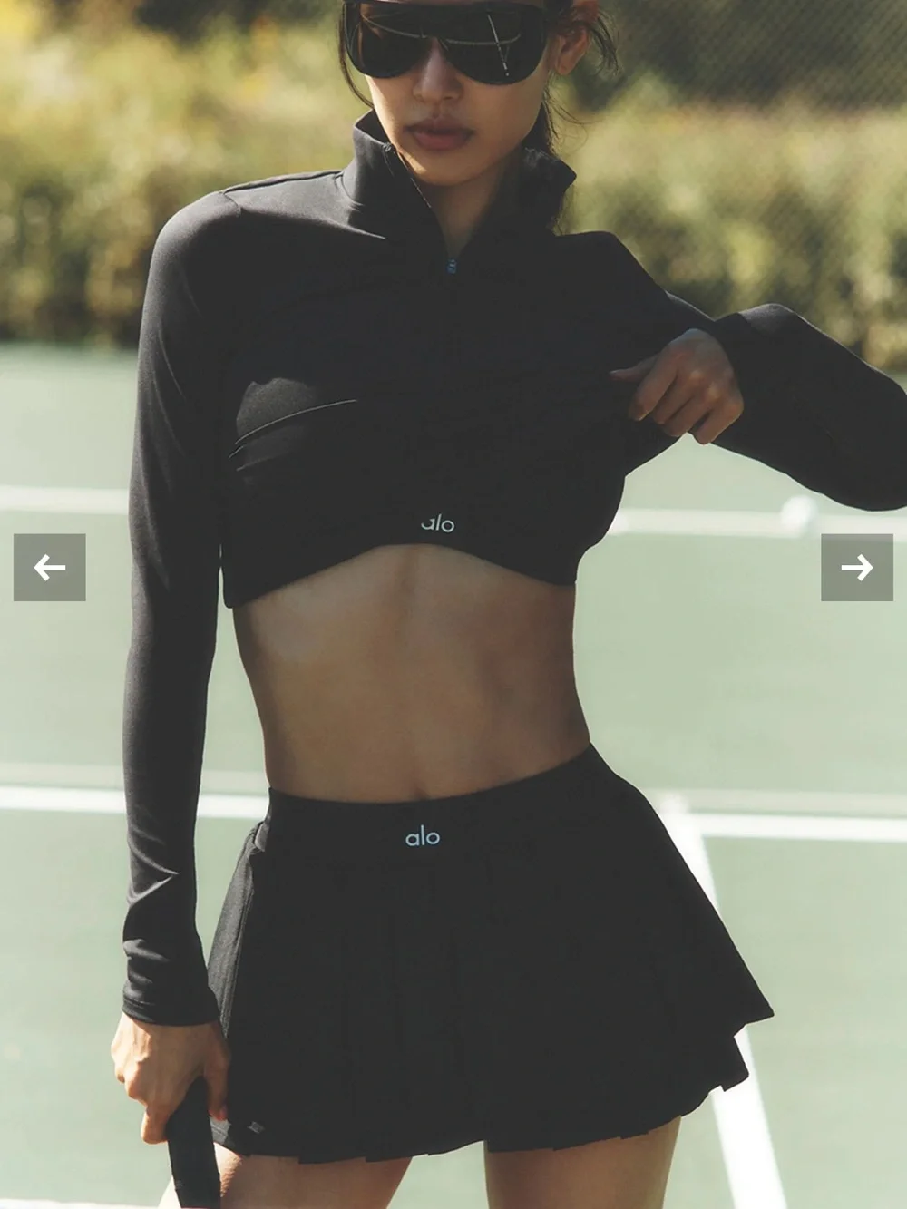 Alo Double or Nothing Tennis Skirt Black size M